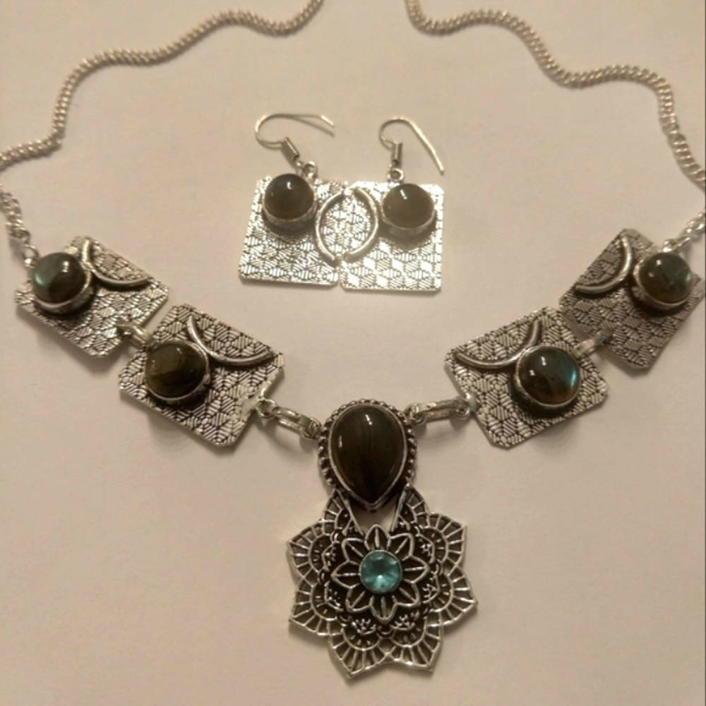 Labradorite Sterling Silver Set, Sterling Silver.